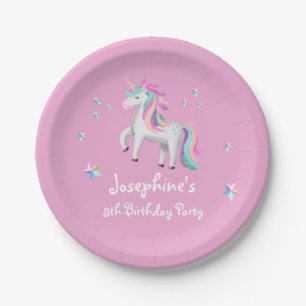 Pink Niedlich Magical Unicorn Kindergeburt Pappteller