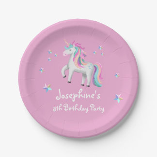 Pink Niedlich Magical Unicorn Kindergeburt Pappteller