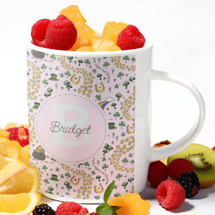 Pink Niedlich n' Curvy Girl Name Monogram St Patri Kaffeetasse
