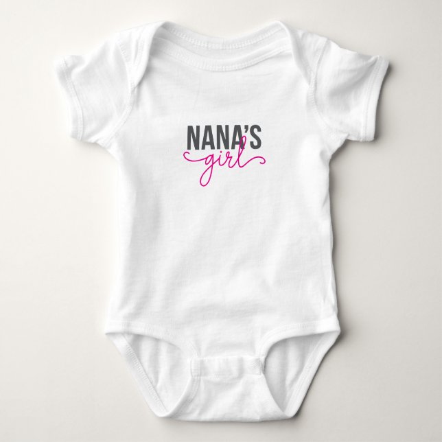 Pink Niedlich Nana's Girl Baby Strampler (Vorderseite)