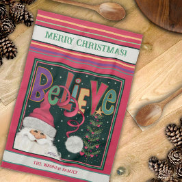 Pink Niedlich Whimsical Weihnachten Personalisiert Geschirrtuch