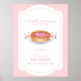 Pink Niedliche Blumenkuchen Himbeere Baby Dusche E Poster