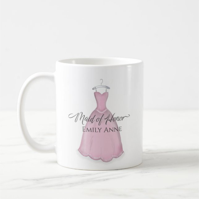 Pink Niedliche einfache Trauzeugin Bridesmaid Cust Kaffeetasse (Links)