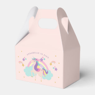 Pink   Niedlicher Regenbogen Einhorn Personalisier Geschenkschachtel