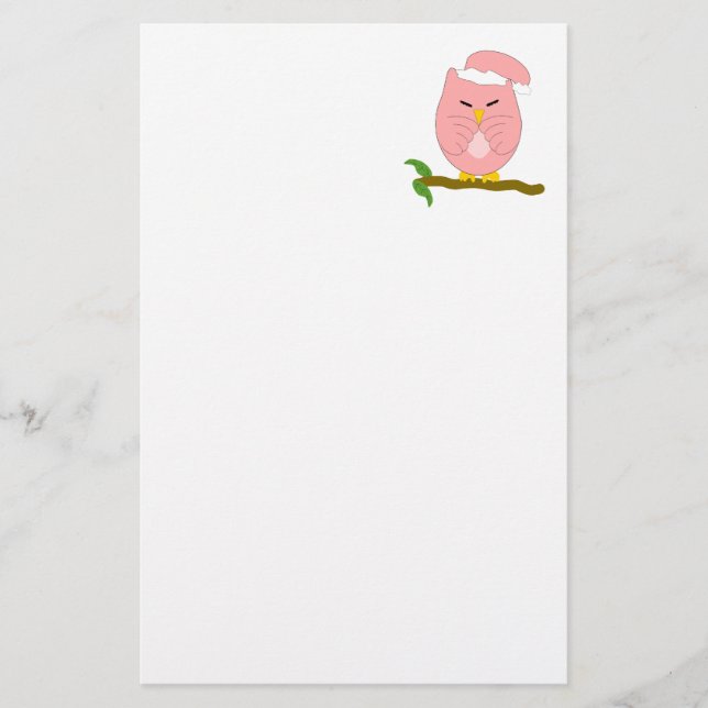 Pink Night Owl Design Briefpapier (Vorderseite)