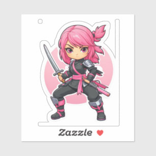 Pink Ninja Girl Aufkleber