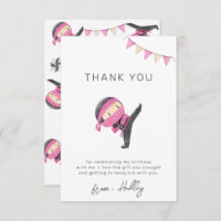 Pink Ninja Party Danke, Card