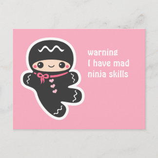 Pink Ninjabread Man Postkarte