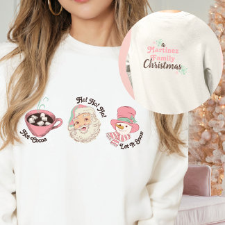 PINK NOEL Benutzerdefinierte Vintage-Weihnachts-Sa Sweatshirt