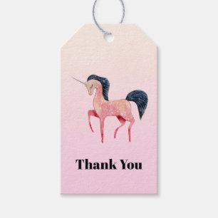 Pink Nordic Unicorn mit Black Mane Vielen Dank Geschenkanhänger