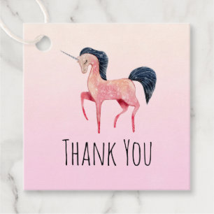 Pink Nordic Unicorn mit Black Mane Vielen Dank Geschenkanhänger
