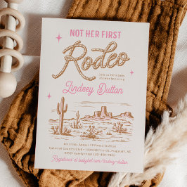 Pink Not Her First Rodeo Baby Shower Invitation Einladung