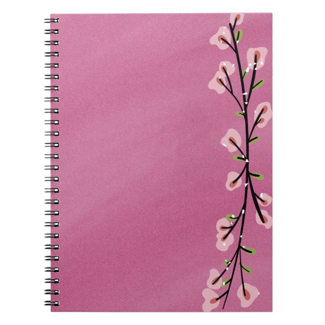 Pink Notebook with Floral Accent – Cute Aesthetic  Notizblock (Vorderseite)