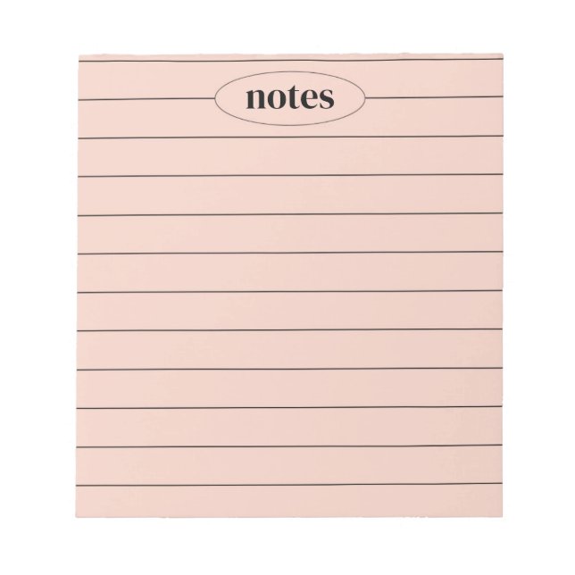 Pink Notes Sleek & Modern Stationery Notizblock (Vorderseite)
