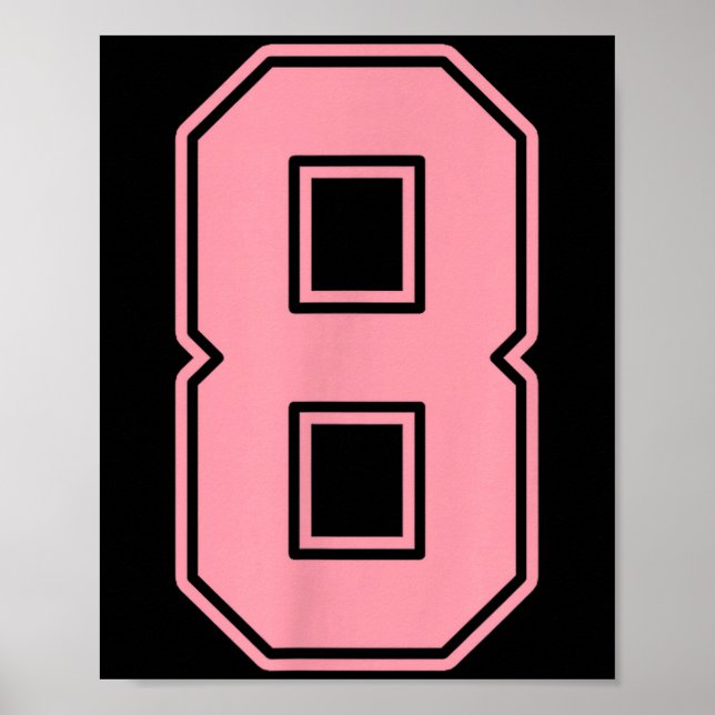 Pink Number 8 Jersey Player Uniform #8  Poster (Vorne)