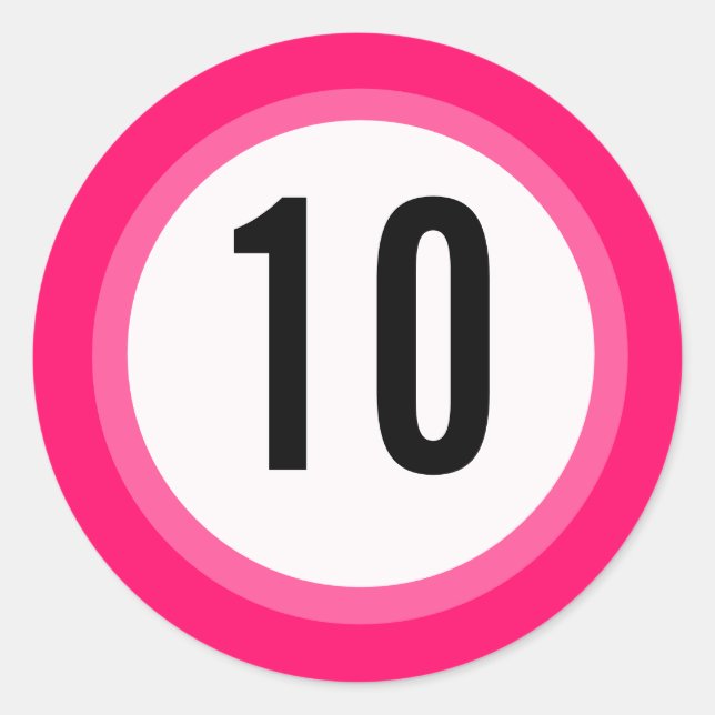 Pink-Nummer-Aufkleber Runder Aufkleber (Vorderseite)