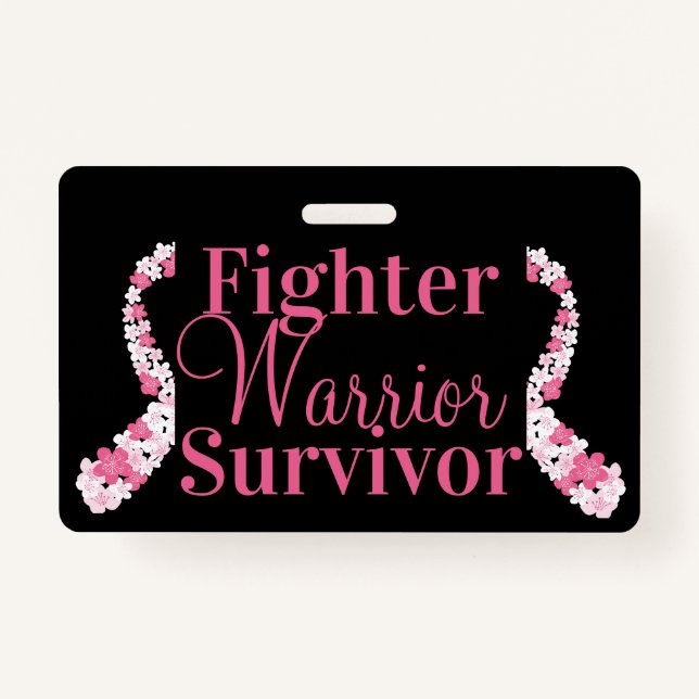 Pink Nurse Breast Cancer Ribbon anpassbar Ausweis (Vorderseite)