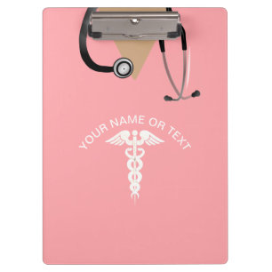 Pink Nurse Scrub Top Personalisiert Klemmbrett