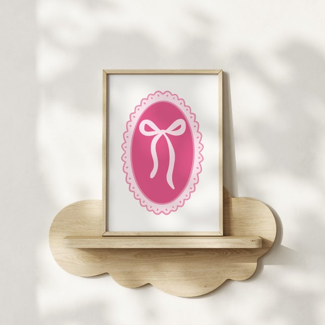 Pink Nursery Art - Coquette Oval Frame & Bow Poster (Von Creator hochgeladen)