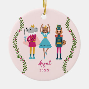 Pink Nutcracker Ballet Animal Girls Keramik Ornament
