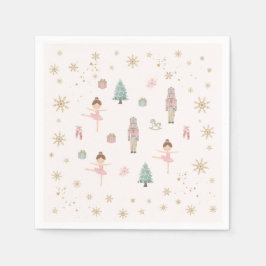 Pink Nutcracker Ballet Birthday Paper Napkins Serviette