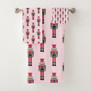 Pink Nutcracker Ballet Weihnachtsbadehandtücher Badhandtuch Set