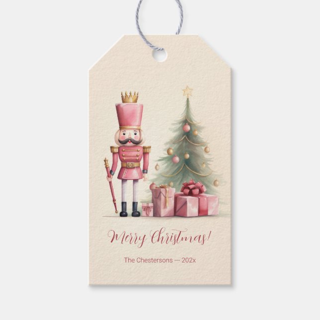 Pink Nutcracker Geschenkanhänger (Vorderseite)