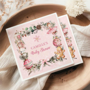 Pink Nutcracker Girl Babyduschpapier Serviette