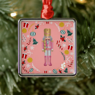 Pink Nutcracker Ornament Aus Metall