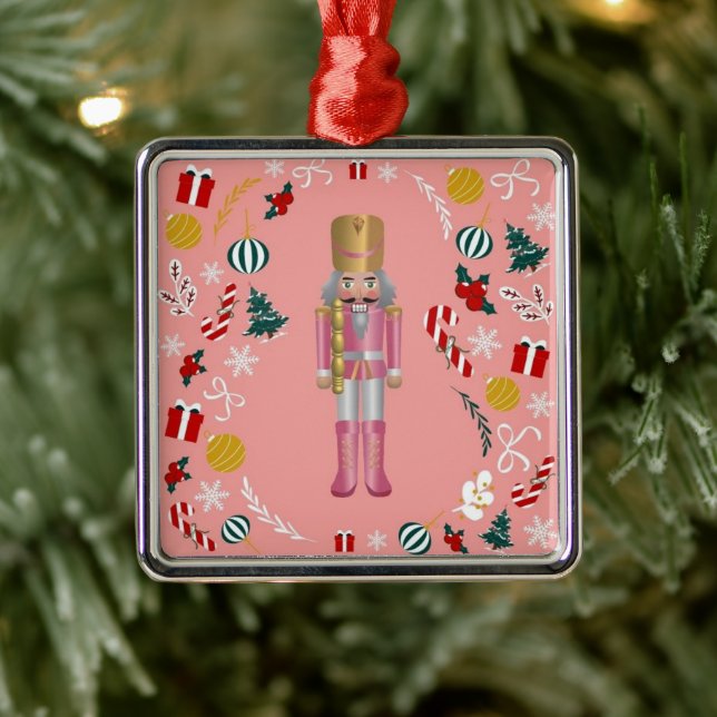 Pink Nutcracker Ornament Aus Metall (Baum)