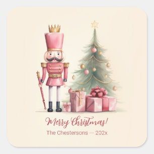 Pink Nutcracker Quadratischer Aufkleber