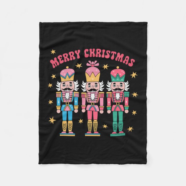 Pink Nutcracker Squad Pink Weihnachtsballett Xmas  Fleecedecke (Vorderseite)