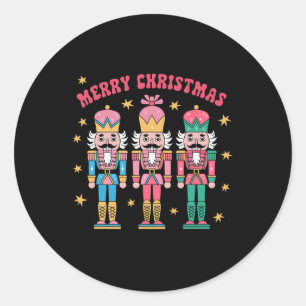 Pink Nutcracker Squad Pink Weihnachtsballett Xmas Runder Aufkleber