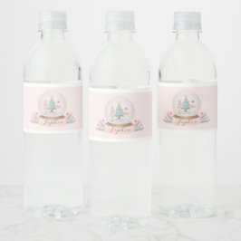 Pink Nutcracker Weihnachtsdusche Wasserflaschenetikett