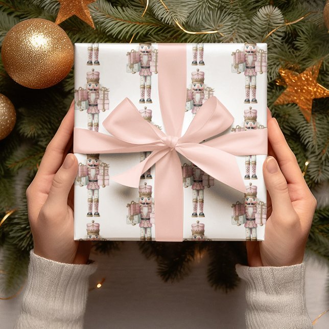 Pink Nutcracker Weihnachtswrapping Papier (Von Creator hochgeladen)