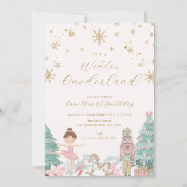 Pink Nutcracker Winter Onederland Birthday Invite Einladung