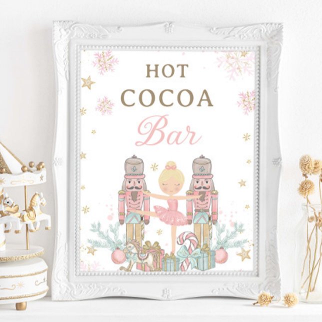 Pink Nutcracker Winter Onederland Hot Cocoa Bar Poster (Von Creator hochgeladen)