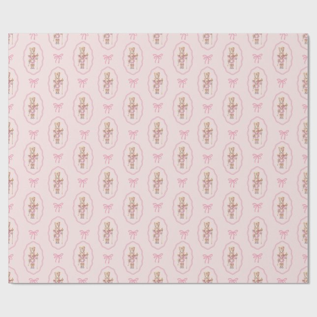 Pink Nutcracker Wrapping Paper Geschenkpapier (Flach)