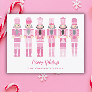 PINK NUTCRACKERS CHRISTMAS POSTKARTE