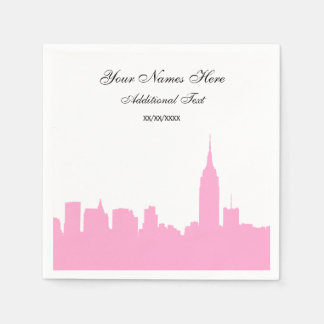 Pink NYC Skyline Silhouette, ESB Serviette