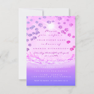 Pink Ocean Bridal Sweet 16. Floral Confetti Waves Einladung