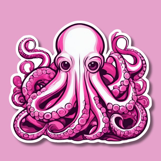 Pink Octopus Aufkleber (Von Creator hochgeladen)