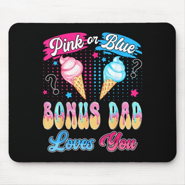 Pink oder blau Bonus-Vater liebt Eiscreme-Geschlec Mousepad (Vorne)