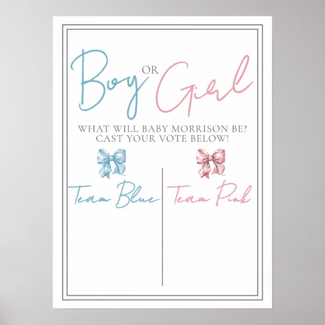 Pink oder Blau Geschlecht- Enthüllungsfeier Abstim Poster (Vorne)