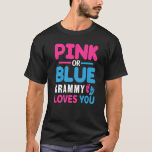 Pink oder Blau Grammy liebt dich Baby Geschlecht E T-Shirt