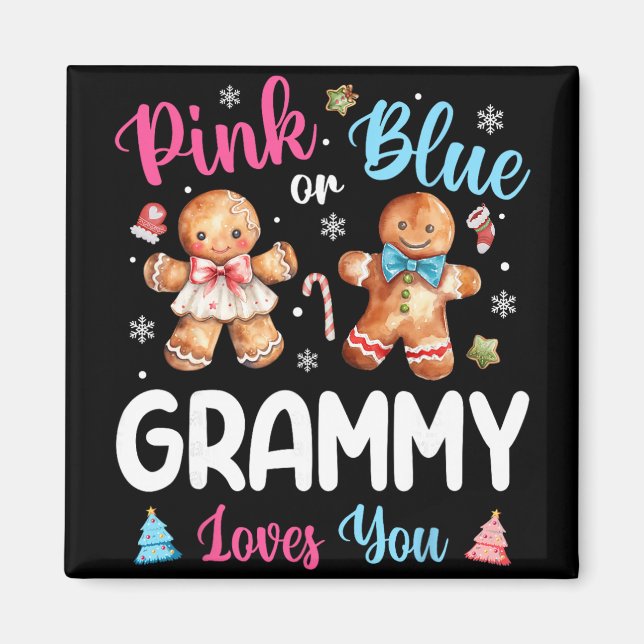 Pink oder Blau Grammy liebt dich Geschlecht enthül Magnet (Vorne)