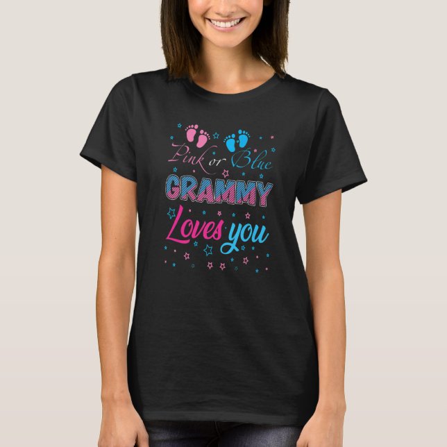 Pink oder blau graue Lieben Sie Ihr Baby Geschlech T-Shirt (Vorderseite)