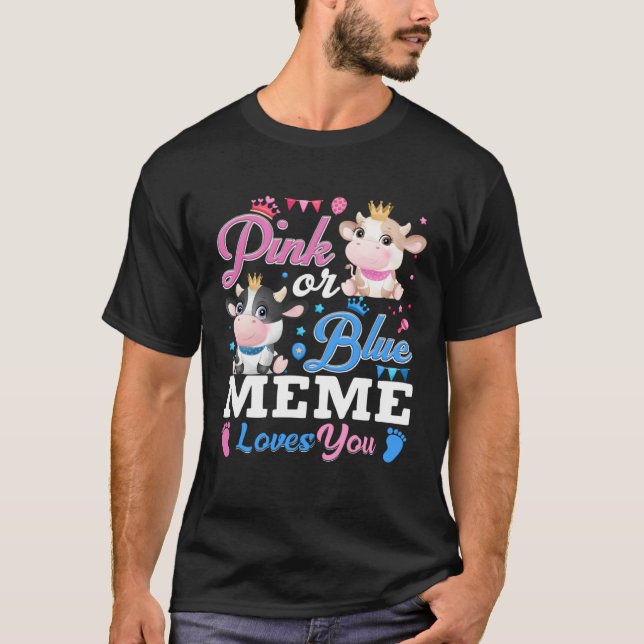 Pink oder Blau Meme Liebt Dich Geschenke Kuh Baby  T-Shirt (Vorderseite)