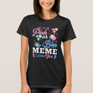 Pink oder Blau Meme Liebt Dich Kuh Baby Geschlech T-Shirt