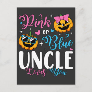 Pink oder Blau Onkel liebt dich Kürbis-Baby Postkarte